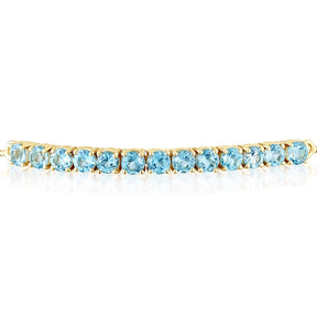 9ct Yellow Gold Blue Topaz Adjustable Bolo Bracelet