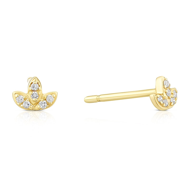 9ct Yellow Gold Diamond Stud Earrings