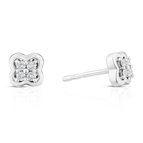 Sterling Silver 0.10ct Diamond Clover Shaped Earrings