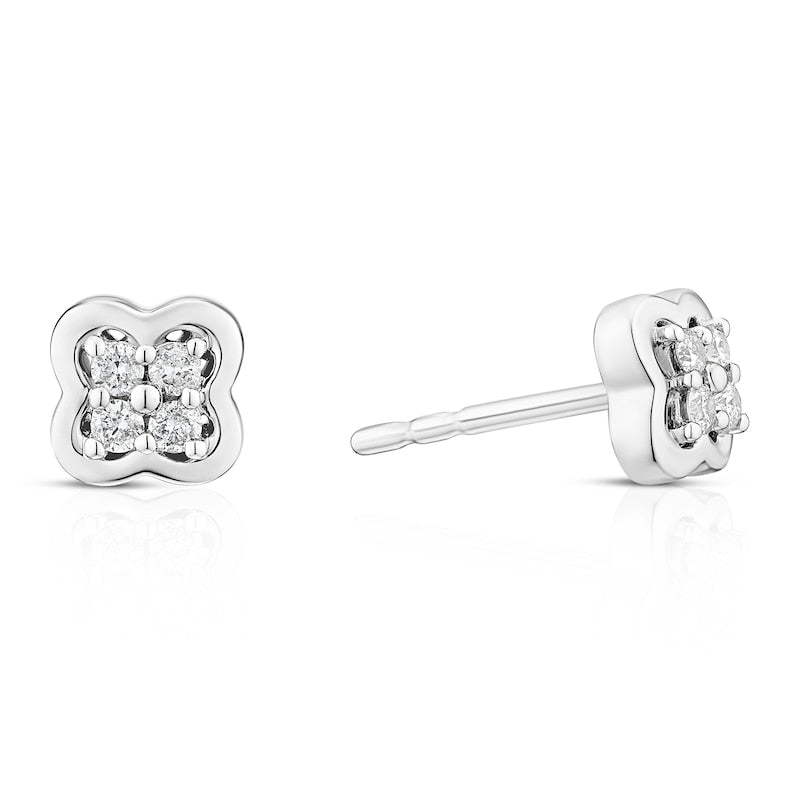 Sterling Silver 0.10ct Diamond Clover Shaped Earrings