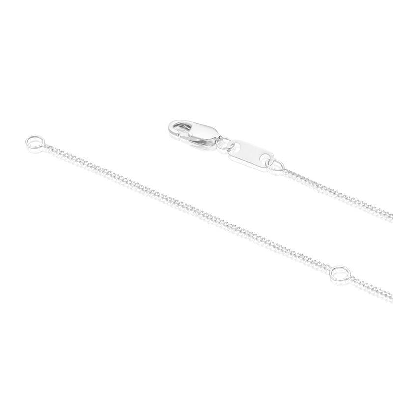 9ct White Gold 0.15ct Diamond Princess Cut Solitaire Pendant Necklace