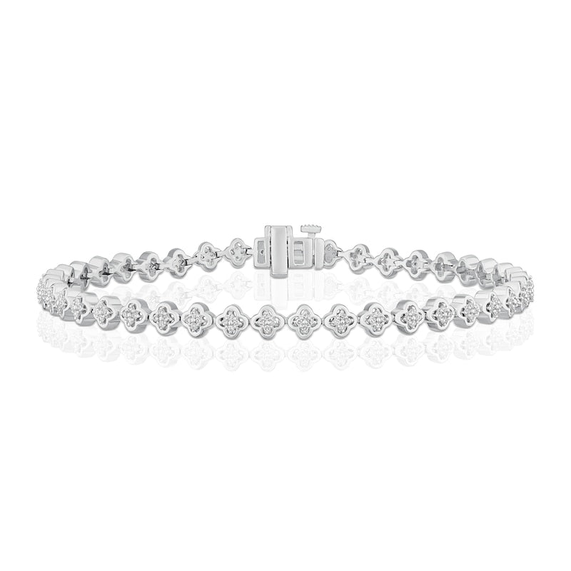 Sterling Silver 0.50ct Diamond Illusion Tennis Bracelet