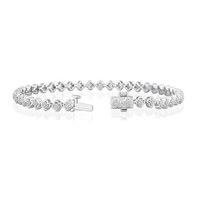Sterling Silver 0.50ct Diamond Illusion Tennis Bracelet