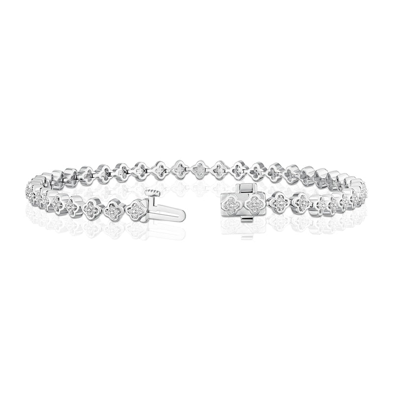 Sterling Silver 0.50ct Diamond Illusion Tennis Bracelet