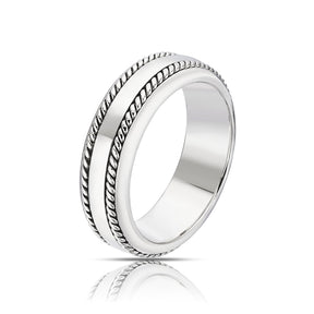 Sterling Silver Woven Edge Ring