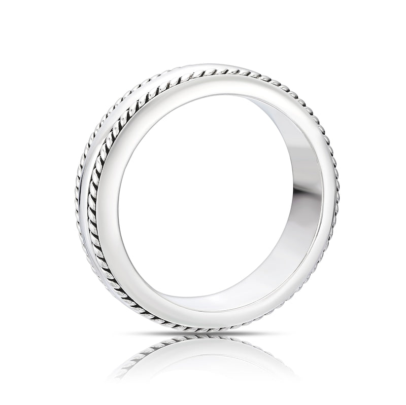 Sterling Silver Woven Edge Ring
