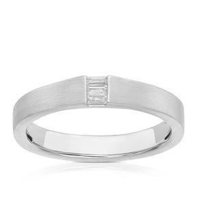 Sterling Silver & Cubic Zirconia Baguette Narrow Ring