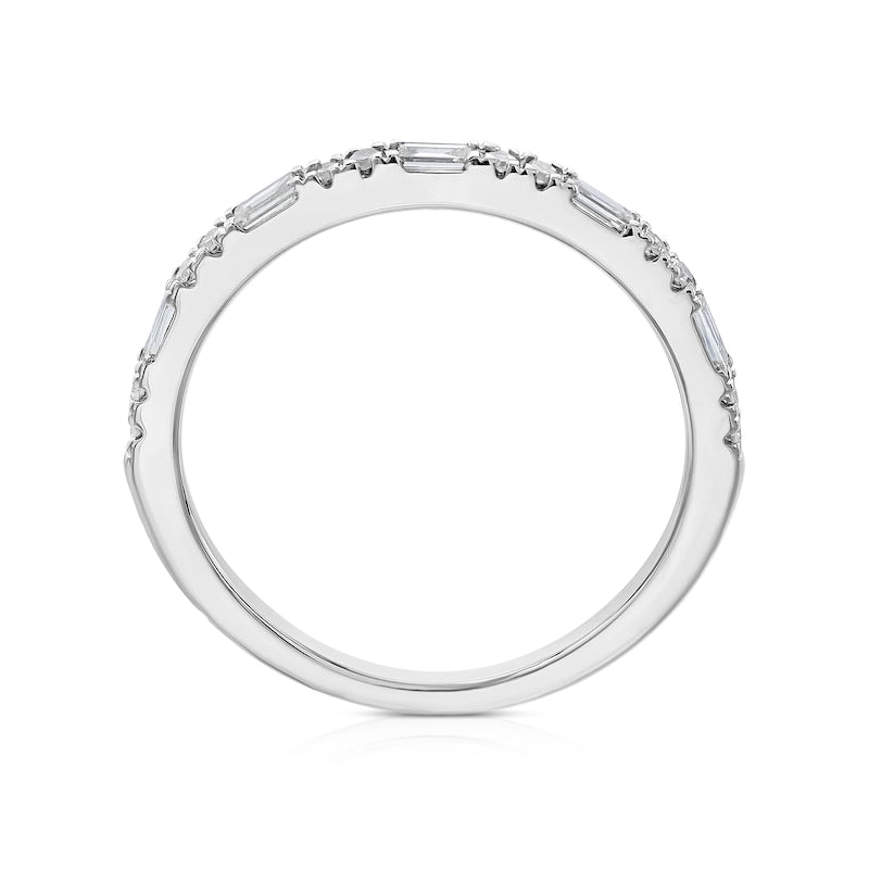 9ct White Gold Baguette & Round Eternity 0.20ct Diamond Ring