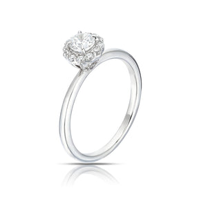 Engagement Ring 18ct White Gold & Platinum Halo 0.50ct Diamond Ring