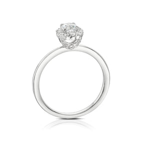 Engagement Ring 18ct White Gold & Platinum Halo 0.50ct Diamond Ring
