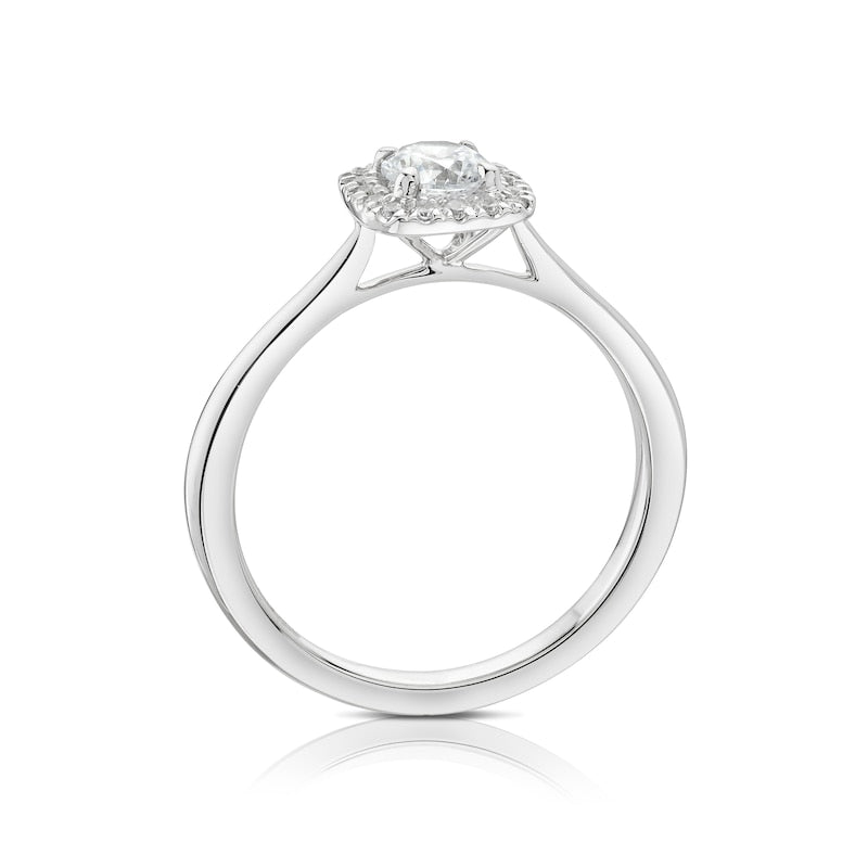 Engagement Ring 18ct White Gold & Platinum Cushion Shaped 0.50ct Diamond Ring