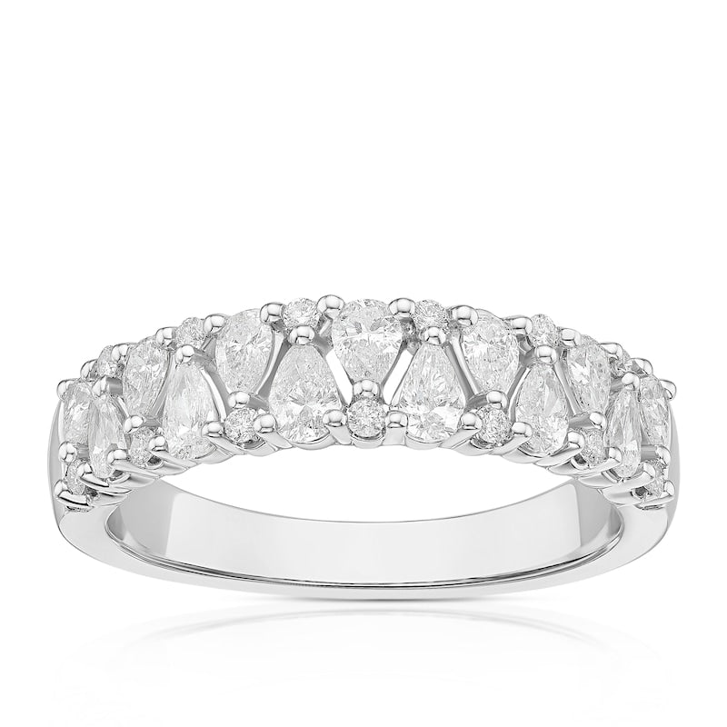 Platinum Pear & Round Cut Eternity 0.75ct Diamond Ring
