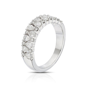 Platinum Pear & Round Cut Eternity 0.75ct Diamond Ring