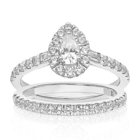 Engagement Ring Platinum Pear Shaped 1ct Diamond Ring