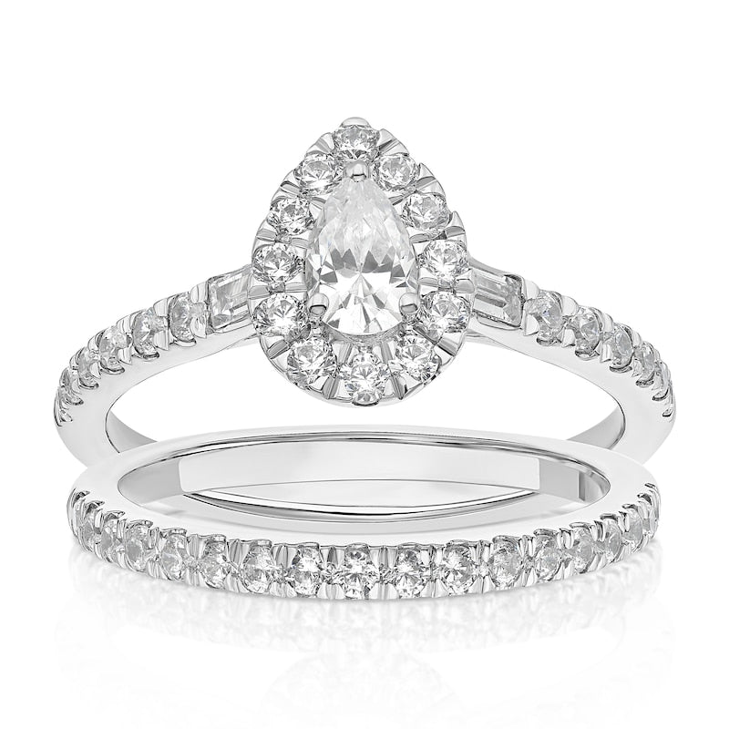 Engagement Ring Platinum Pear Shaped 1ct Diamond Ring