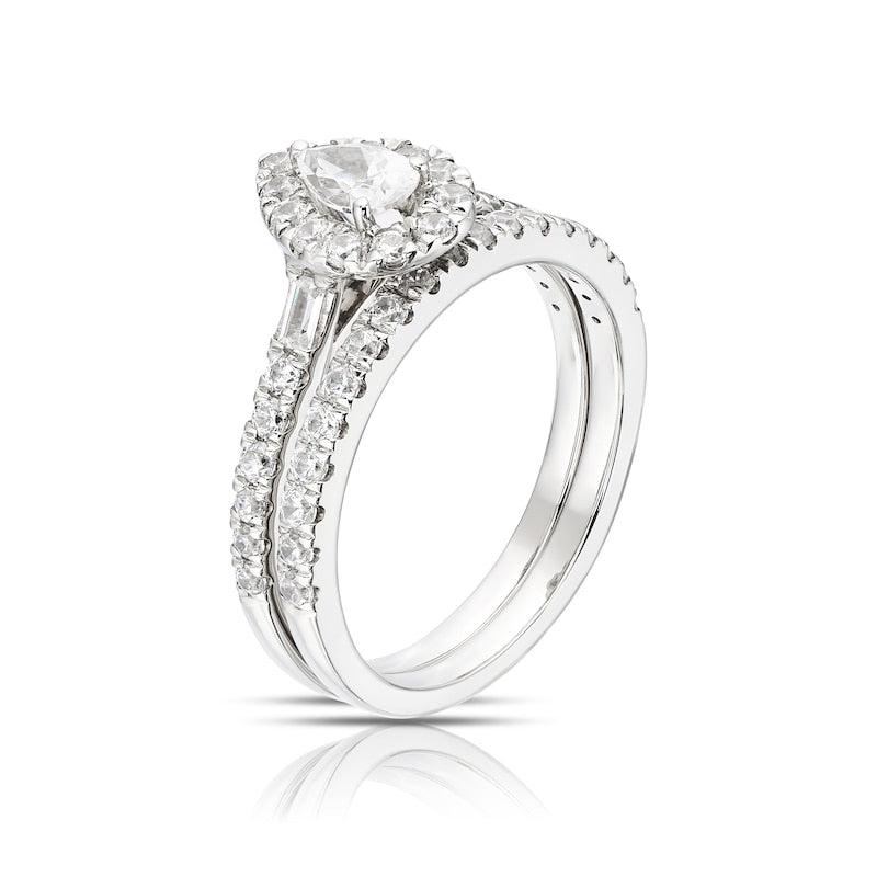 Engagement Ring Platinum Pear Shaped 1ct Diamond Ring