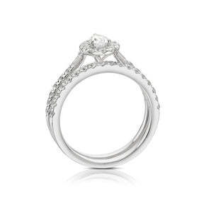 Engagement Ring Platinum Pear Shaped 1ct Diamond Ring