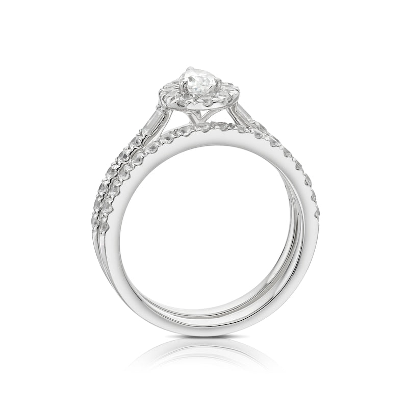 Engagement Ring Platinum Pear Shaped 1ct Diamond Ring