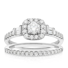 Engagement Ring Platinum Cushion Shaped 0.75ct Diamond Ring
