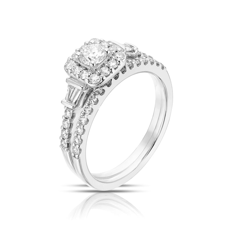 Engagement Ring Platinum Cushion Shaped 0.75ct Diamond Ring