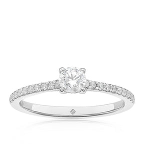 Engagement Ring The Diamond Story Platinum Round Cut Solitaire 0.50ct Diamond Ring