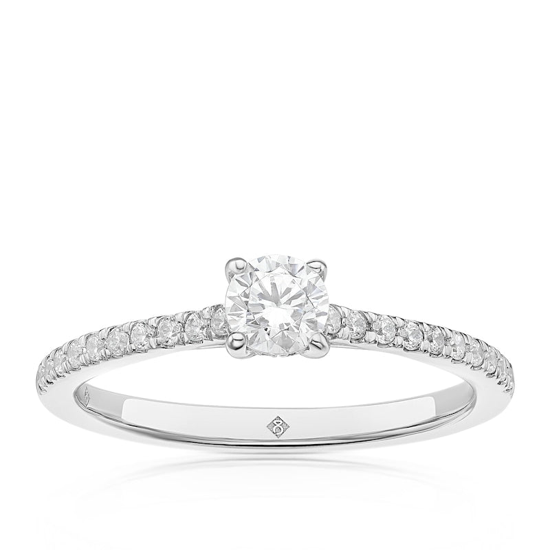 Engagement Ring The Diamond Story Platinum Round Cut Solitaire 0.50ct Diamond Ring
