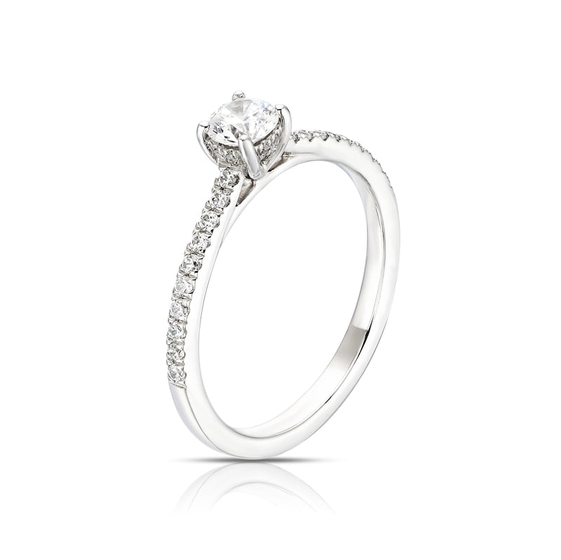 Engagement Ring The Diamond Story Platinum Round Cut Solitaire 0.50ct Diamond Ring