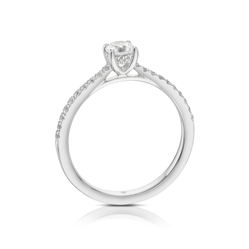 Engagement Ring The Diamond Story Platinum Round Cut Solitaire 0.50ct Diamond Ring