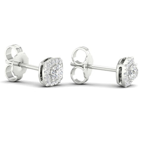 Origin 9ct White Gold 0.30ct Diamond Cushion Shaped Halo Earrings
