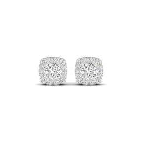 Origin 9ct White Gold 0.30ct Diamond Cushion Shaped Halo Earrings