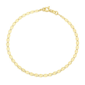 9ct Yellow Gold 7.25" Starburst Diamond Cut Bracelet