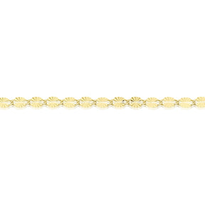 9ct Yellow Gold 7.25" Starburst Diamond Cut Bracelet