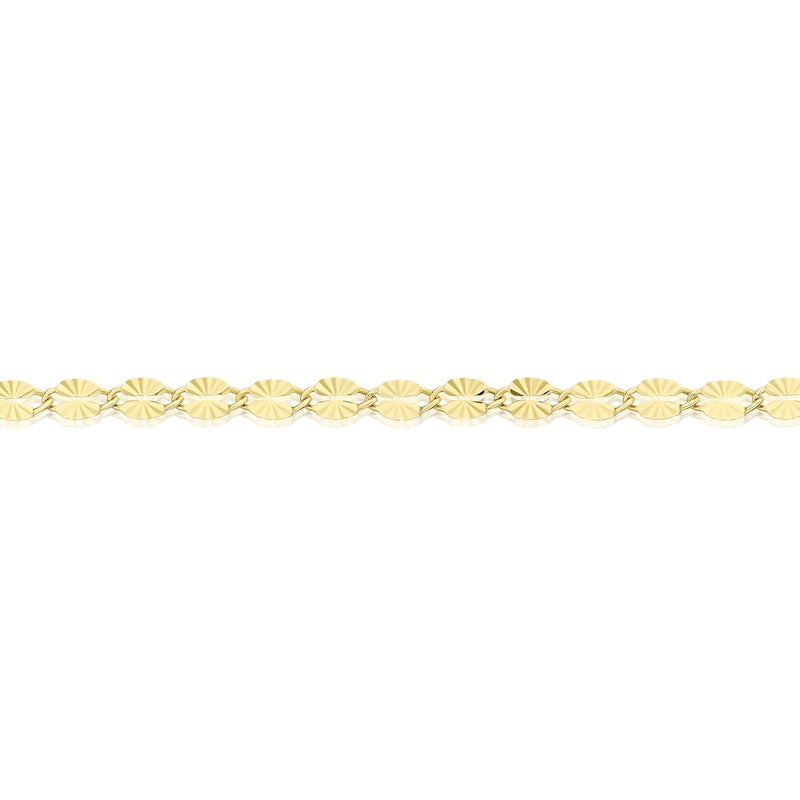 9ct Yellow Gold 7.25" Starburst Diamond Cut Bracelet