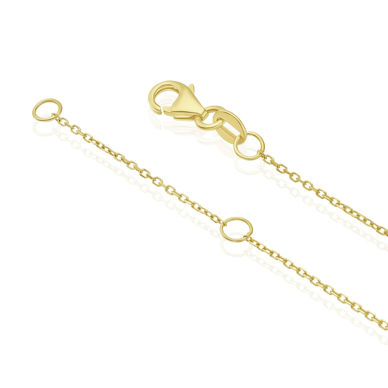 9ct Yellow Gold 16+2" Round & Pear Cubic Zirconia Necklace