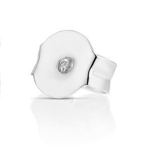 9ct White Gold Princess Cut Diamond Single Earring