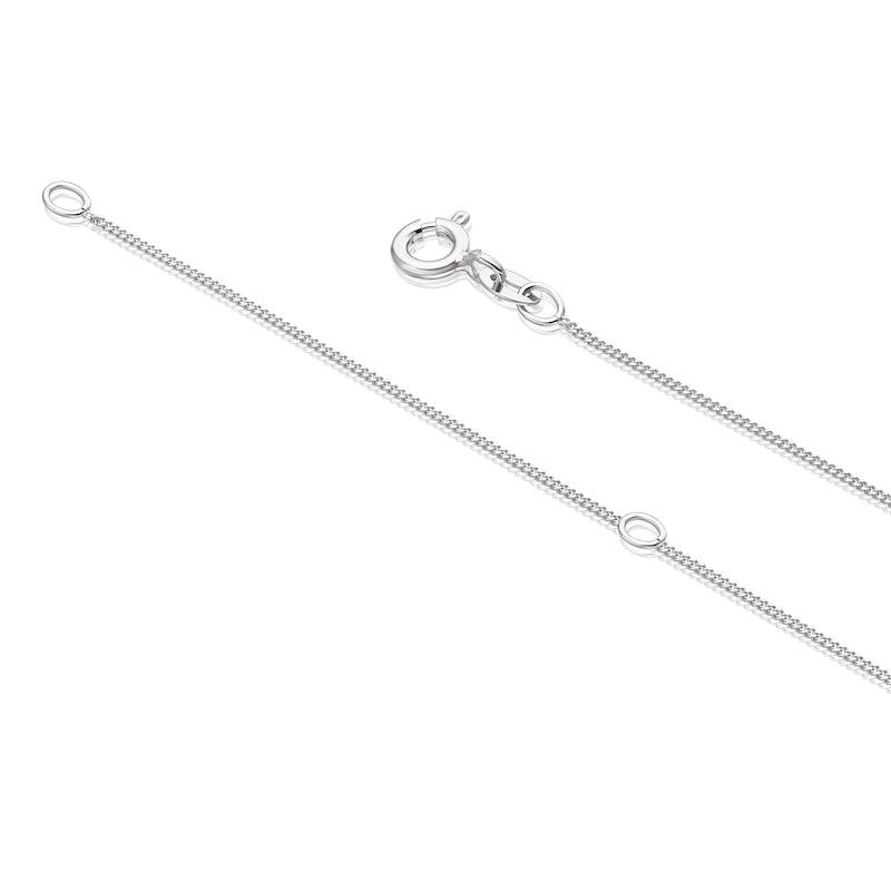 Sterling Silver 18" Cubic Zirconia Pear & Baguette Pendant