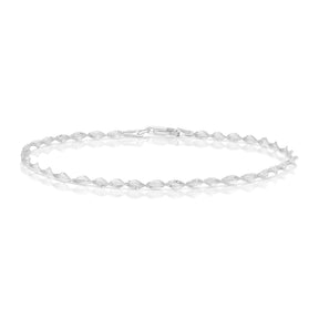 Sterling Silver 7.5" Sparkly Twist Bracelet