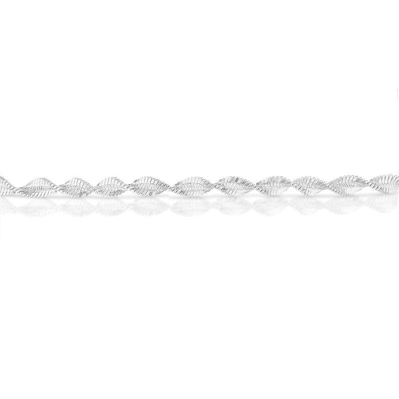 Sterling Silver 7.5" Sparkly Twist Bracelet
