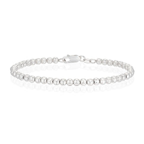 Sterling Silver Diamond Cut Beaded Ball Bracelet