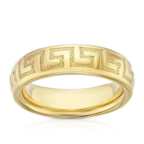 9ct Yellow Gold Greek Key Ring
