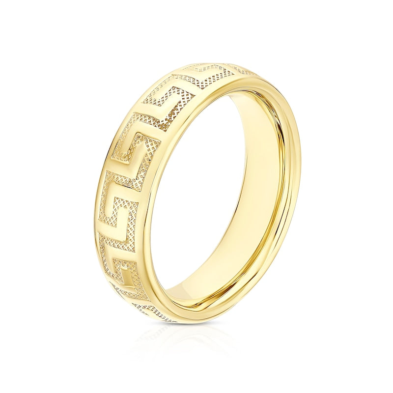 9ct Yellow Gold Greek Key Ring