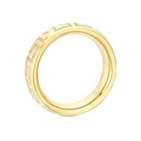 9ct Yellow Gold Greek Key Ring