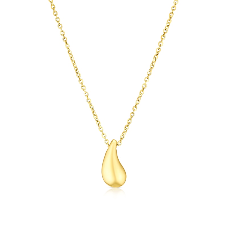 9ct Yellow Gold 18" Polished Droplet Pendant