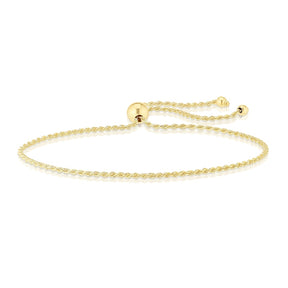 9ct Yellow Gold Rope Adjustable Bolo Bracelet