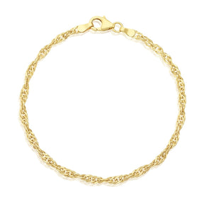 9ct Yellow Gold 7.5" Twist Chain Bracelet