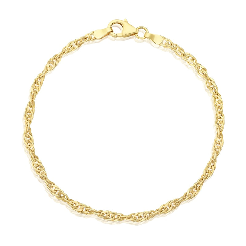 9ct Yellow Gold 7.5" Twist Chain Bracelet