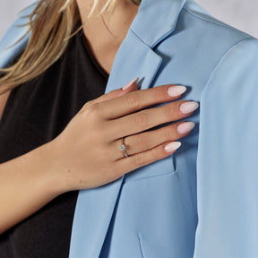 Engagement Ring 18ct White Gold Round Cut Four Claw Solitaire 0.50ct Diamond Ring