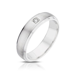 Engagement Ring Sterling Silver & Diamond 6mm Diamond Ring