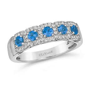 Le Vian Platinum 0.25ct Diamond & Blueberry Sapphire Round Cut Ring