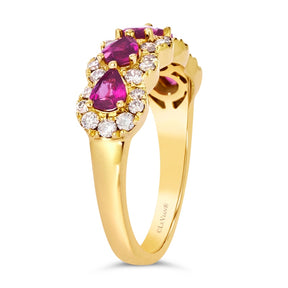 Le Vian 14ct Yellow Gold 0.50ct Diamond & Passion Ruby Pear Cut Ring